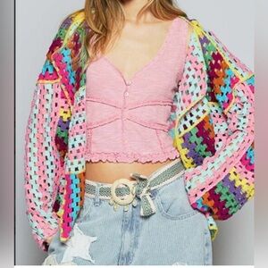 POL Multicolor Julia Crochet Knitwear